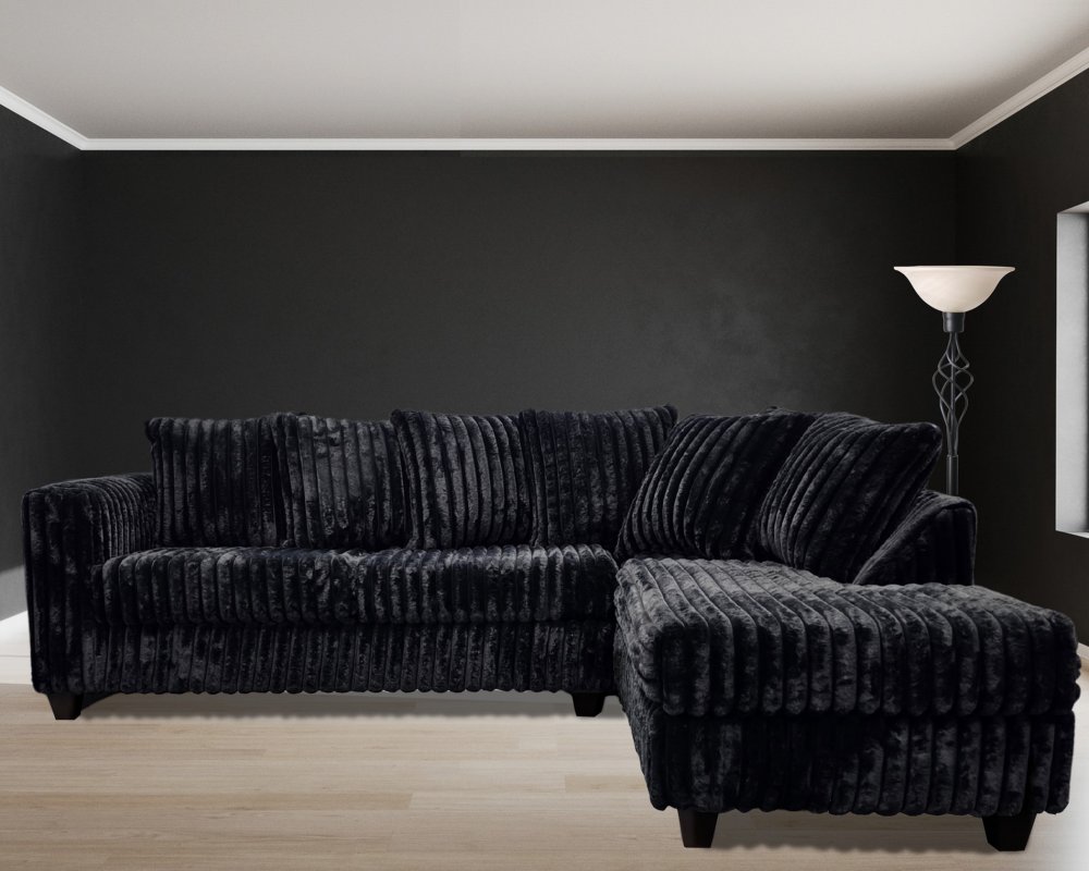 300 Hugo Corduroy Sectional Black