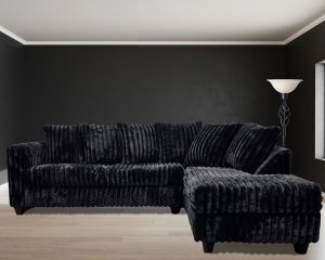 300 Hugo Corduroy Sectional Black