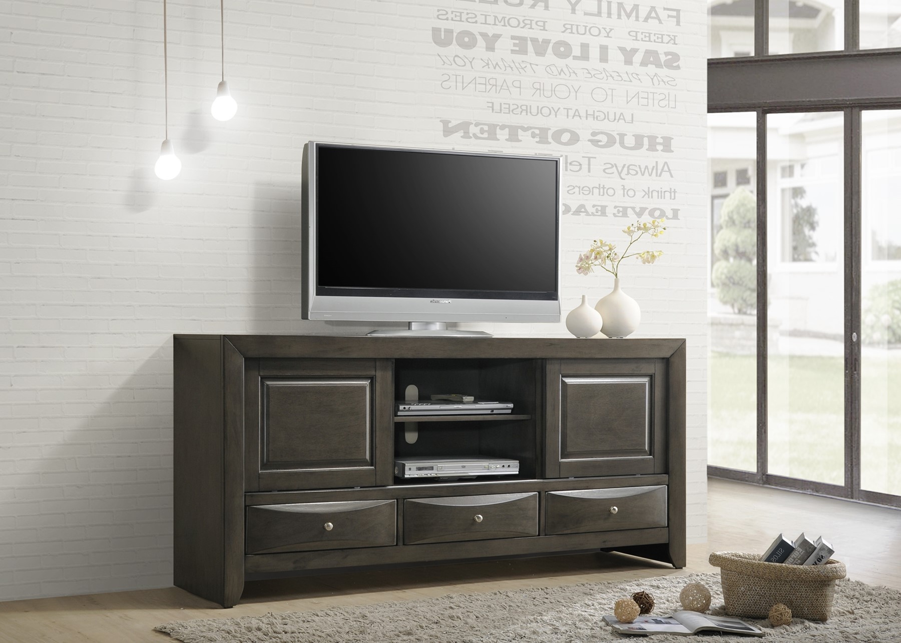4270 Emily TV Stand 68" Grey - Click Image to Close